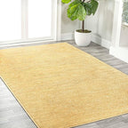 Eyely UES100B-5 Supersoft Haze Solid Low-Pile Indoor Area Rug Casual;Contemporary;Solid;Traditional, Bedroom, Kitchen, Living Room, Easy-Cleaning, Non-Shedding, 5 X 8, Mustard