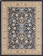 Unique Loom Sialk Hill Collection Area Rug - Washington (9' x 12' 2" Rectangle Navy Blue/Cream)