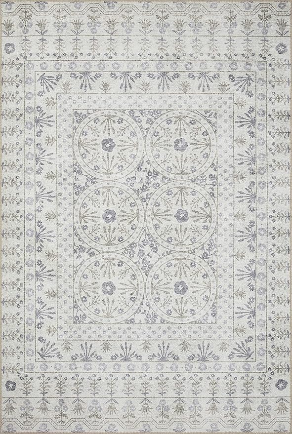 Loloi Rifle Paper Co. Maison Collection MAO-03 Rosette Ivory 2'-0" x 5'-0", .19" Pile Height, Accent Rug
