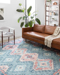 Loloi Skye Collection SKY-03 Turquoise/Terracotta 2'-6" x 10'-0" Runner Rug