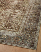 Loloi Magnolia Home by Joanna Gaines Sinclair Collection SIN-01 Rust/Lagoon 7'-6" x 9'-6", .25" Pile Height, Machine Washable, Area Rug