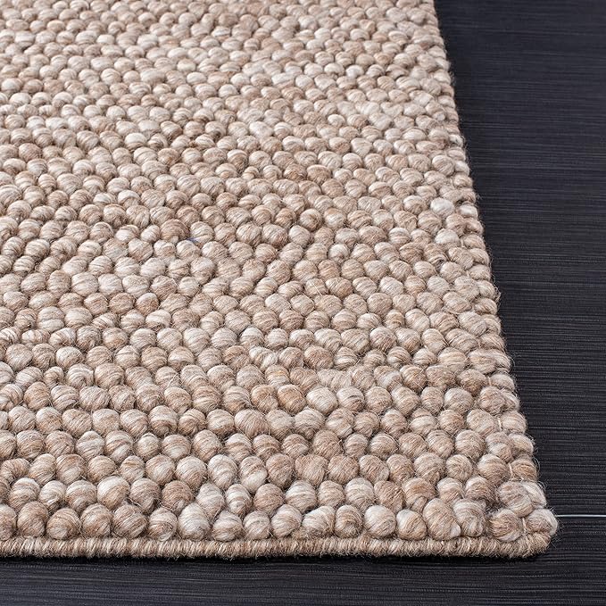 SAFAVIEH Area Rug 6x9 - Natura Collection - Brown, Handmade Wool Blend, Textured Design, Ideal for Living Room, Bedroom, Dining Space (NAT620T)
