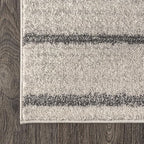 JONATHAN Y Williamsburg Minimalist Stripe Cream/Gray Indoor Area Rug, 8x10, Contemporary, Modern, Easy-Cleaning for Living Room, Bedroom, Kitchen, Pet Friendly, Non-Shedding (MOH201A-8)