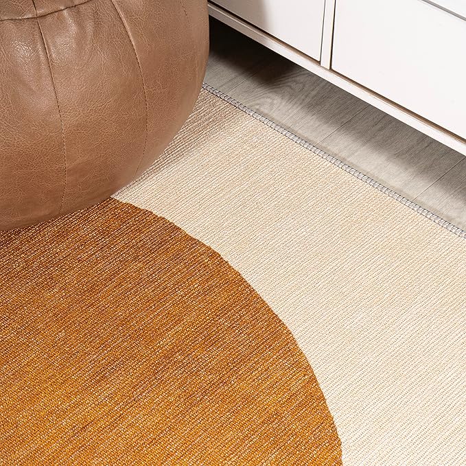 JONATHAN Y Machine Washable Indoor Area Rug 9X12 Cream/Terracotta, Cirkel Minimalist Geometric Dot for Living Room, Bedroom, Kitchen, Office, Easy-Cleaning, Pet-Friendly, Non-Shedding WSH113A-9
