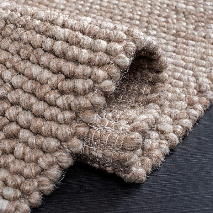 SAFAVIEH Area Rug 8x10 - Natura Collection - Large - Brown, Handmade Wool Blend, Textured Design, Ideal for Living Room, Bedroom, Dining Space (NAT620T)