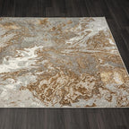 LUXE WEAVERS Marble Swirl Abstract Area Rug, Gray 2x7