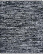 SAFAVIEH Rag Rug Collection Area Rug - 5' x 8', Black, Handmade Boho Stripe Cotton, Ideal for High Traffic Areas in Living Room, Bedroom (RAR121Z)