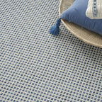 Nourison Home Courtyard Ivory Blue 9' x 12' Area Rug - Easy Clean, Non Shedding, Bed Room, Living Room, Dining Room, Kitchen (9' x 12')