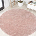 JONATHAN Y Haze Solid Low-Pile Pink 8' Round Indoor Area Rug, Coastal,Bohemian,Minimalist,Classic, Easy-Cleaning for Living Room,Bedroom,Kitchen,Pet Friendly,Non-Shedding (SEU100P-8R)