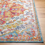 Livabliss Odelia Vintage Bohemian Area Rug,9' x 12'6",Orange/Aqua
