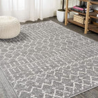 JONATHAN Y Boho Vintage Diamond Gray/Ivory Indoor Area Rug 4X6 ft, Moroccan Hype for Living Room, Bedroom, Kitchen, Office, Easy-Cleaning, High Traffic, Pet-Friendly, Non-Shedding (MOH101C-4)