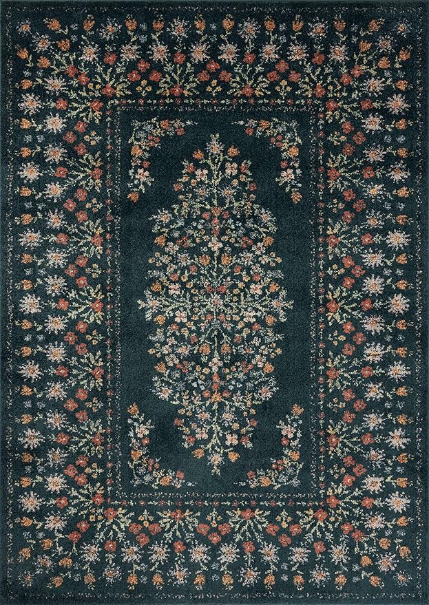 Loloi Rifle Paper Co. Laurel Collection LAU-02 Navy 2'-8" x 10' Runner Rug