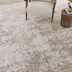 Modern Abstract Beige Gray Area Rug 2x6 Hallway Runner Machine Washable Carpet Bathroom Kitchen Indoor Accent Throw Low Pile Non Slip Distressed Laundry Living Dining Room Bedroom Office
