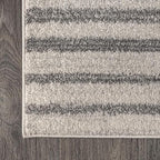 JONATHAN Y Lyla Offset Stripe Gray/Cream Indoor Area Rug, 5x8, Contemporary, Modern, Easy-Cleaning for Living Room, Bedroom, Kitchen, Pet Friendly, Non-Shedding (MOH204A-5)