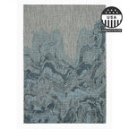 FH Home Outdoor Rug - Waterproof Easy to Clean Stain Resistant - Patio Indoor Outdoor Porch Deck Balcony Entryway - Modern Abstract - Freeport - Blue - 5ft 2in x 7ft 6in