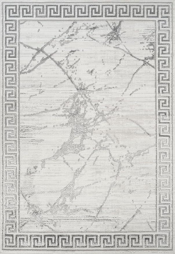 GLORY RUGS Area Rugs Marble 4x5 Cream Gray Carpet Modern Abstract Rug Living Room Dining Bedroom Rug