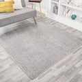Eyely UES100K-7SQ Supersoft Haze Solid Low-Pile Indoor Area Rug, Coastal, Bohemian, Minimalist, Classic, Casual for Bedroom,Kitchen,Living Room,Non Shedding,Easy-Washing, Gray, 7' Square