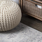 JONATHAN Y Modern Vintage Medallion Light Grey Runner Rug, 2x10, Country, Floral, Easy-Cleaning for Living Room, Bedroom, Kitchen, Pet Friendly, Non-Shedding (MDP108B-210)