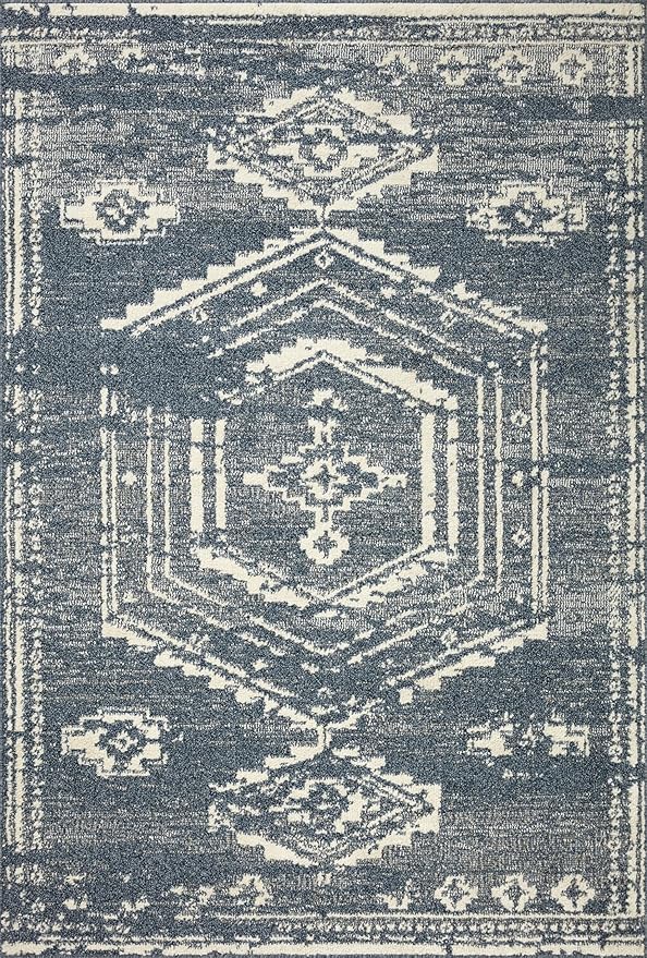 Loloi Magnolia Home by Joanna Gaines Gigi Collection GIG-03 Denim/Ivory 7'-10" x 10' Area Rug