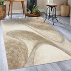 LUXE WEAVERS Spiral Abstract Beige 5x7 Area Rug