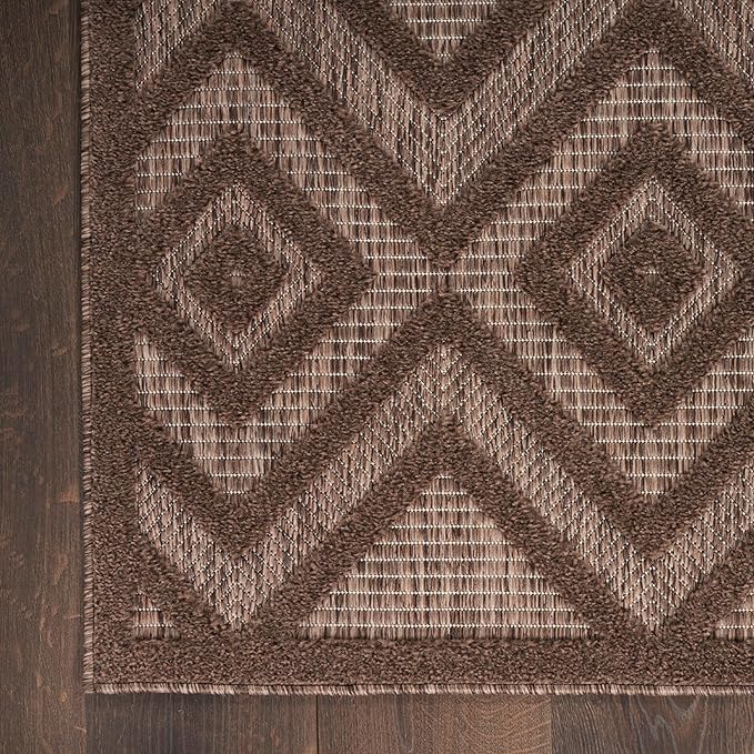 Nourison Home Versatile Brown 4' x 6' Area Rug - Easy Clean, Non Shedding, Bed Room, Living Room, Dining Room, Kitchen (4' x 6')