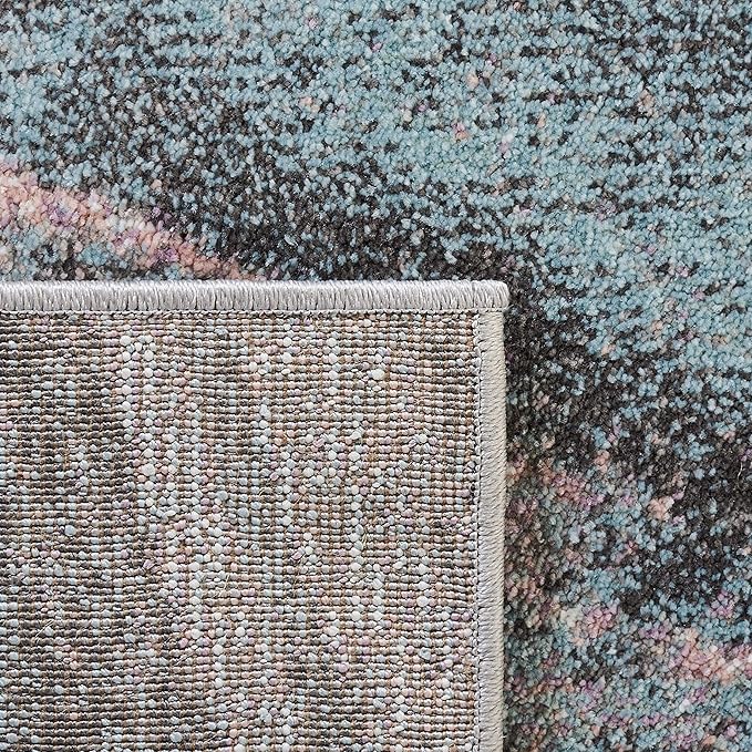 SAFAVIEH Glacier Collection Runner Rug - 2'3" x 10', Pink & Blue, Modern Abstract Design, Non-Shedding & Easy Care, Ideal for High Traffic Areas in Living Room, Bedroom (GLA126U)