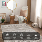 RUGSURE Washable Area Rugs 3' x 5 ' - 1/6 Thick - Moroccan-Inspired -Stain & Water Resistant Non-Slip - Resistant Rug for Living Room, Bedroom, Nursery, Pet & Child Friendly (Brown)
