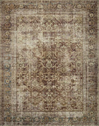 Loloi Magnolia Home by Joanna Gaines Sinclair Collection SIN-01 Rust/Lagoon 8'-6" x 11'-6", .25" Pile Height, Machine Washable, Area Rug