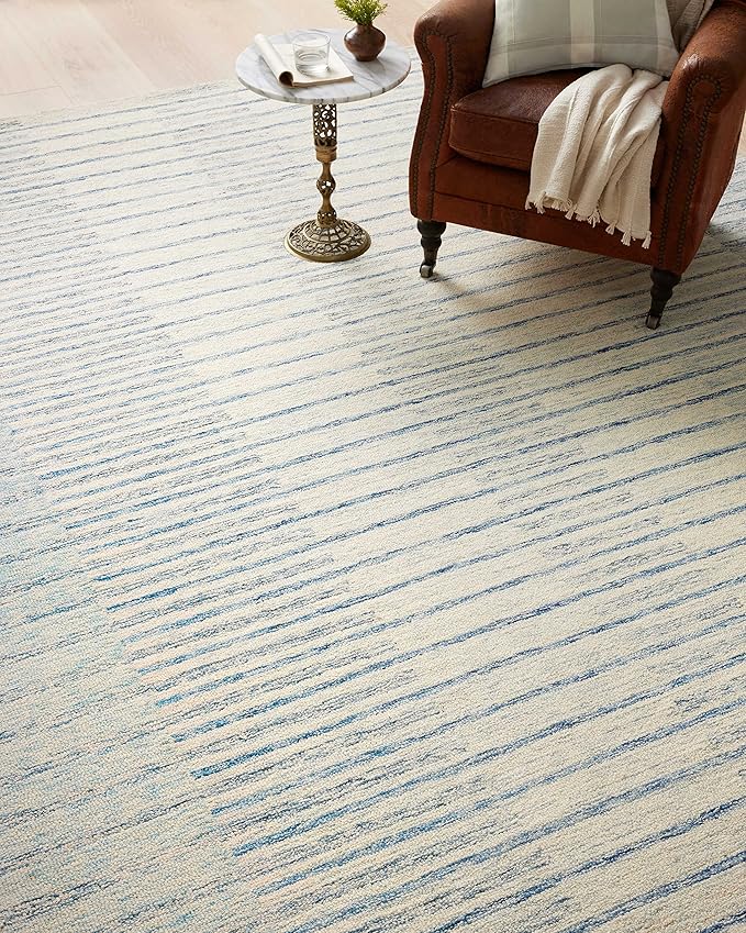 Loloi Chris Loves Julia Chris Collection CHR-01 Ivory/Denim 2'-0'' x 5'-0'', .50" Pile Height, Accent Rug