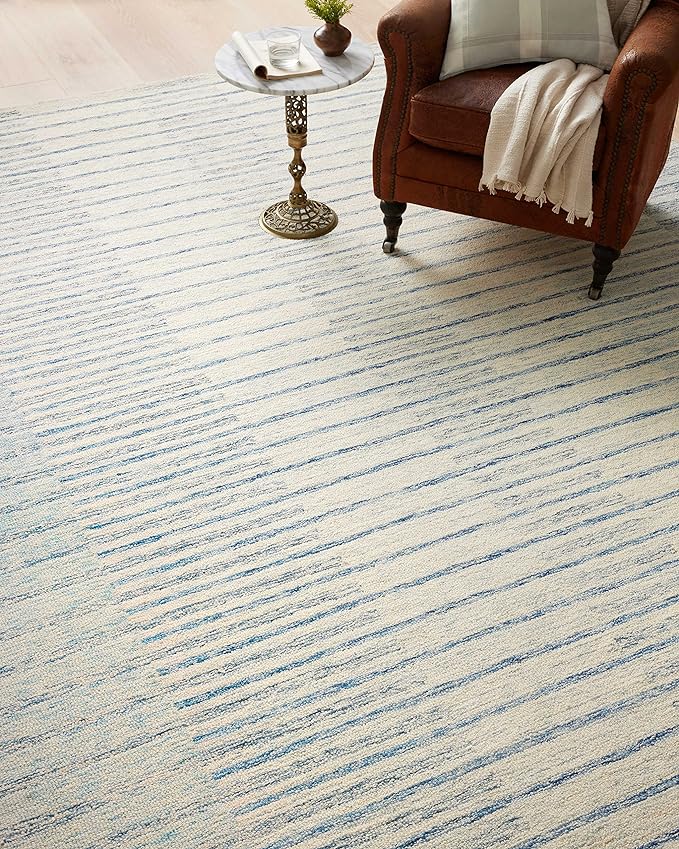 Loloi Chris Loves Julia Chris Collection CHR-01 Ivory/Denim 7'-9'' x 9'-9'', .50" Pile Height, Area Rug