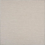 Nourison Home Courtyard Ivory Silver 6' x Square Area Rug - Easy Clean, Non Shedding, Bed Room, Living Room, Dining Room, Kitchen (6' x Square)