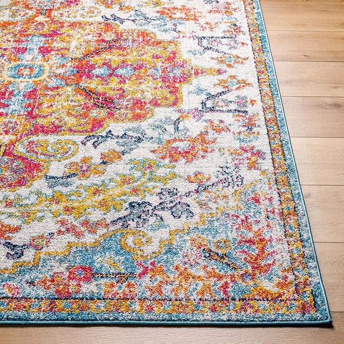 Livabliss Odelia Vintage Bohemian Runner Area Rug,2'7" x 7'3",Orange/Aqua