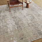Modern Abstract Beige Gray Area Rug 3x5 Entryway Machine Washable Office Carpet Kitchen Door Mat Indoor Accent Throw Low Pile Non Slip Distressed Living Dining Laundry Room Bedroom