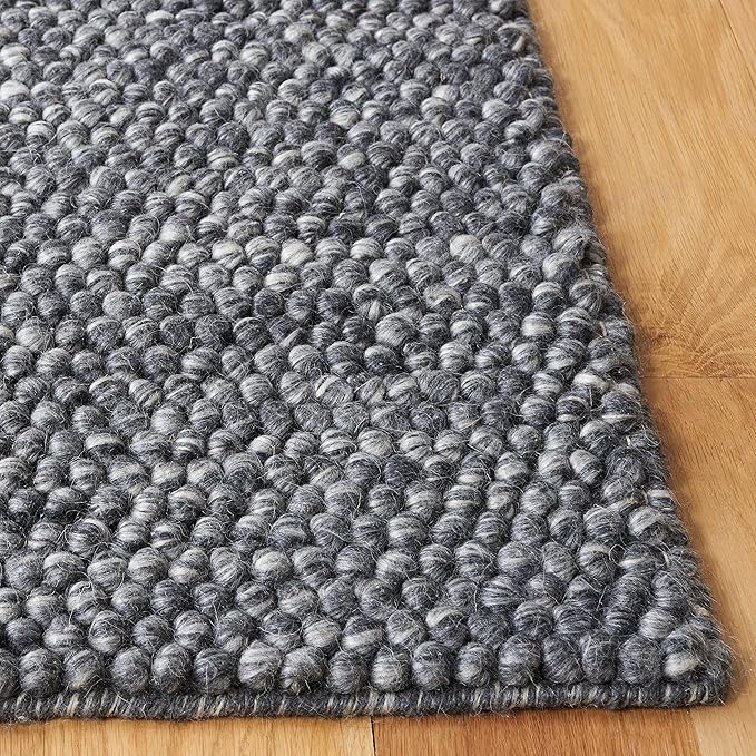 Safavieh Area Rug 6x8 - Natura Collection - Dark Grey, Handmade Wool Blend, Textured Design, Ideal for Living Room, Bedroom, Dining Space (NAT620H)