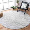 SAFAVIEH Tulum Collection Area Rug - 3' Round, Light Grey & Ivory, Moroccan Boho Tribal Design, Non-Shedding & Easy to Clean, Ideal for Entryway, Foyer, Accent Space, Bedroom (TUL272F)