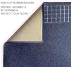 Custom Made Runner Rug for Kitchen Foyer Hallway Entry Choose Your Length 31 Inch Wide Geometric CheckeBlue Design Blue Color (13 feet x 31 Inch)