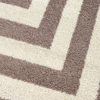 Abani Contemporary Beige & Ivory 7'9" x 10'2" Area Rug, Contrasting Geometric Modern Stripe Symmetrical Living Room Carpet Rugs