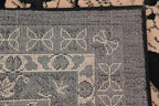 Unique Loom Taftan Collection Border Geometric Tribal Inspired Design Area Rug (6' 0 x 9' 0 Rectangular, Black/ Gray)