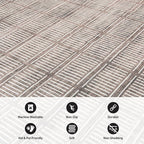 Rugshop Bohemian Stripe Lines Washable Non Slip Area Rug 2' x 3' Brown