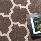 Rugs.com Lattice Collection Rug – 9' x 12' Brown Medium Rug Perfect for Living Rooms, Large Dining Rooms, Open Floorplans
