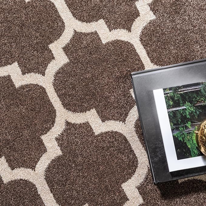 Rugs.com Lattice Collection Rug – 5' x 8' Brown Medium Rug Perfect for Bedrooms, Dining Rooms, Living Rooms