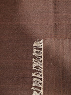 Rugsotic Carpets Hand Woven Flat Weave Kilim Wool ECO-Friendly Area Rugs - 4'x6', Rectangle Shape, Dark Brown Color, Solid Plain Design, Low Pile Handmade Rugs for Living Room, Bed Room (D00111)