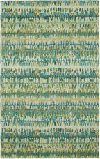 Dash and Albert Paint Chip Wool Area Rug - 2.5' x 8' Runner Moss Graphic Hand Micro Hooked Accent Rug - Durable, High Traffic Areas Hallway, Living Room, Stairs