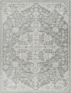 Livabliss Area Rugs - 9x12 Odelia Vintage Boho Black Gray Charcoal Area Rug for Living Room Bedroom - Floral Medallion Stain Resistant Carpet for Kitchen, Nursery, Office (9' x 12'6")