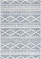SAFAVIEH Area Rug 3x5 - Tulum Collection - Ivory & Navy, Moroccan Boho Tribal Design, Non-Shedding & Easy to Clean, Ideal for Entryway, Foyer, Accent Space, Bedroom (TUL272D)