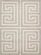 Unique Loom Athens Collection Classic Geometric Modern Border Design Area Rug (10' 0 x 13' 0 Rectangular, Gray/ Beige)