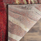 SAFAVIEH Glacier Collection Runner Rug - 2'3" x 10', Red & Multi, Modern Abstract Design, Non-Shedding & Easy Care, Ideal for High Traffic Areas in Living Room, Bedroom (GLA126A)