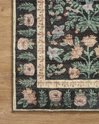 Loloi Rifle Paper Co. Eden Collection EDE-02 Mughal Garden Black 2'-0" x 5'-0" Accent Rug feat. CloudPile™