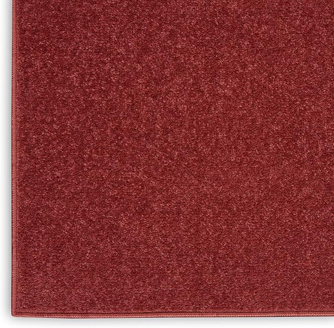 Nourison Home Nourison Essentials Brick Red 9' x Square Area Rug - Easy Clean, Non Shedding, Bed Room, Living Room, Dining Room, Kitchen (9' x Square)