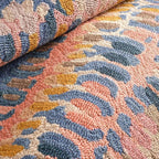 Dash and Albert Paint Chip Wool Area Rug - 2.5' x 8' Runner Coral Graphic Hand Micro Hooked Accent Rug - Durable, High Traffic Area Hallway, Living Room, Stairs